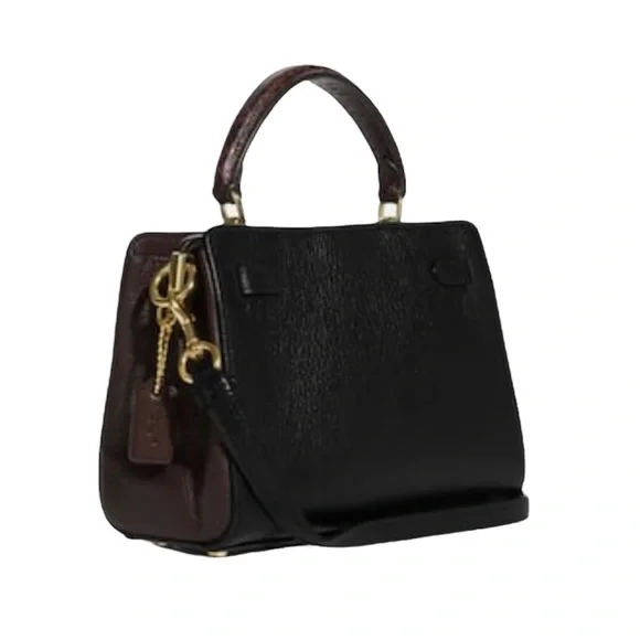 NWT Coach Mini Lane Top Handle Gold Black Multi